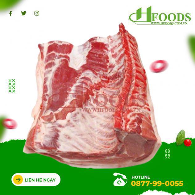 Ba chỉ heo có sườn đông lạnh Miratorg nhập khẩu Nga 