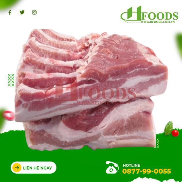 Ba rọi heo rút sườn đông lạnh VLMK nhập khẩu Nga 