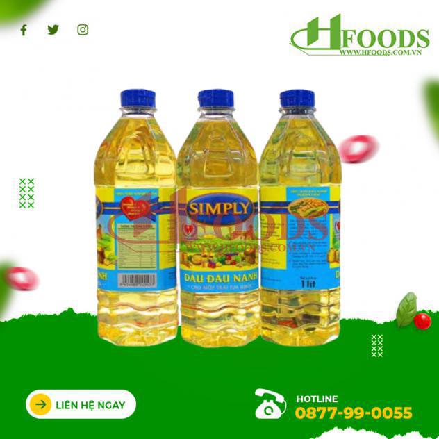 Dầu ăn Simply đậu nành – Loại 1 lít 