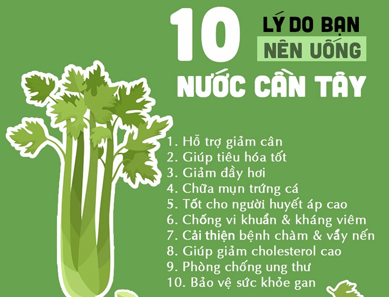 Nước ép rau cần tây và những công dụng với sức khỏe